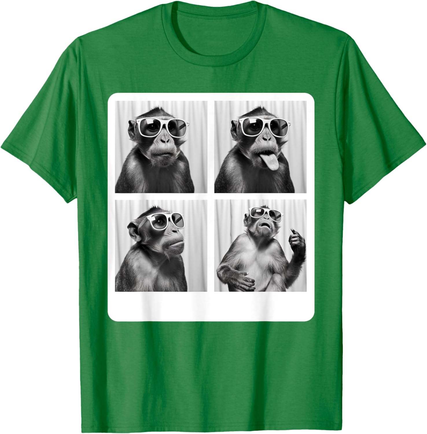 Funny Monkey Photo Booth T-Shirt with Sunglasses for Animal Lovers - 25