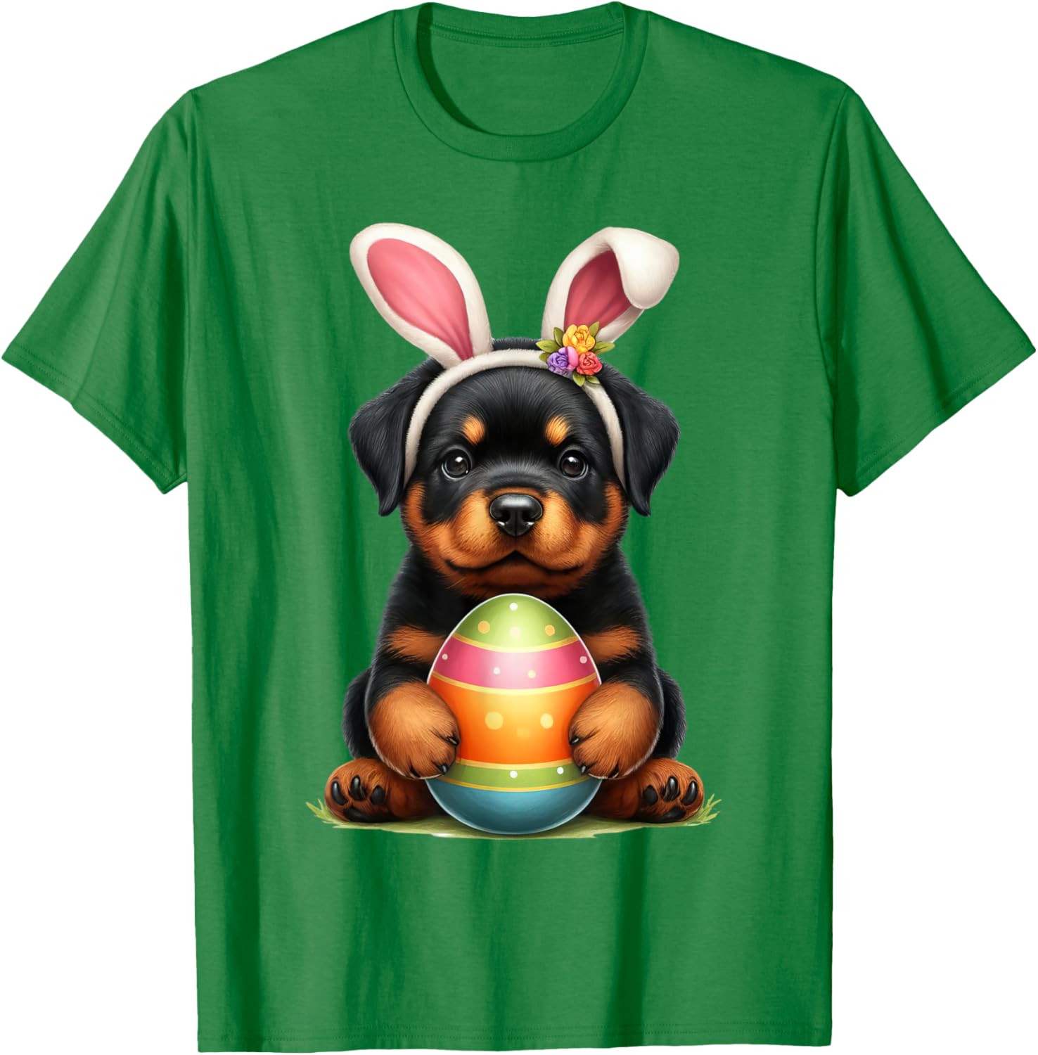 Cute Bunny Rottweiler Dog Easter T-Shirt Perfect for Spring Celebrations - 17