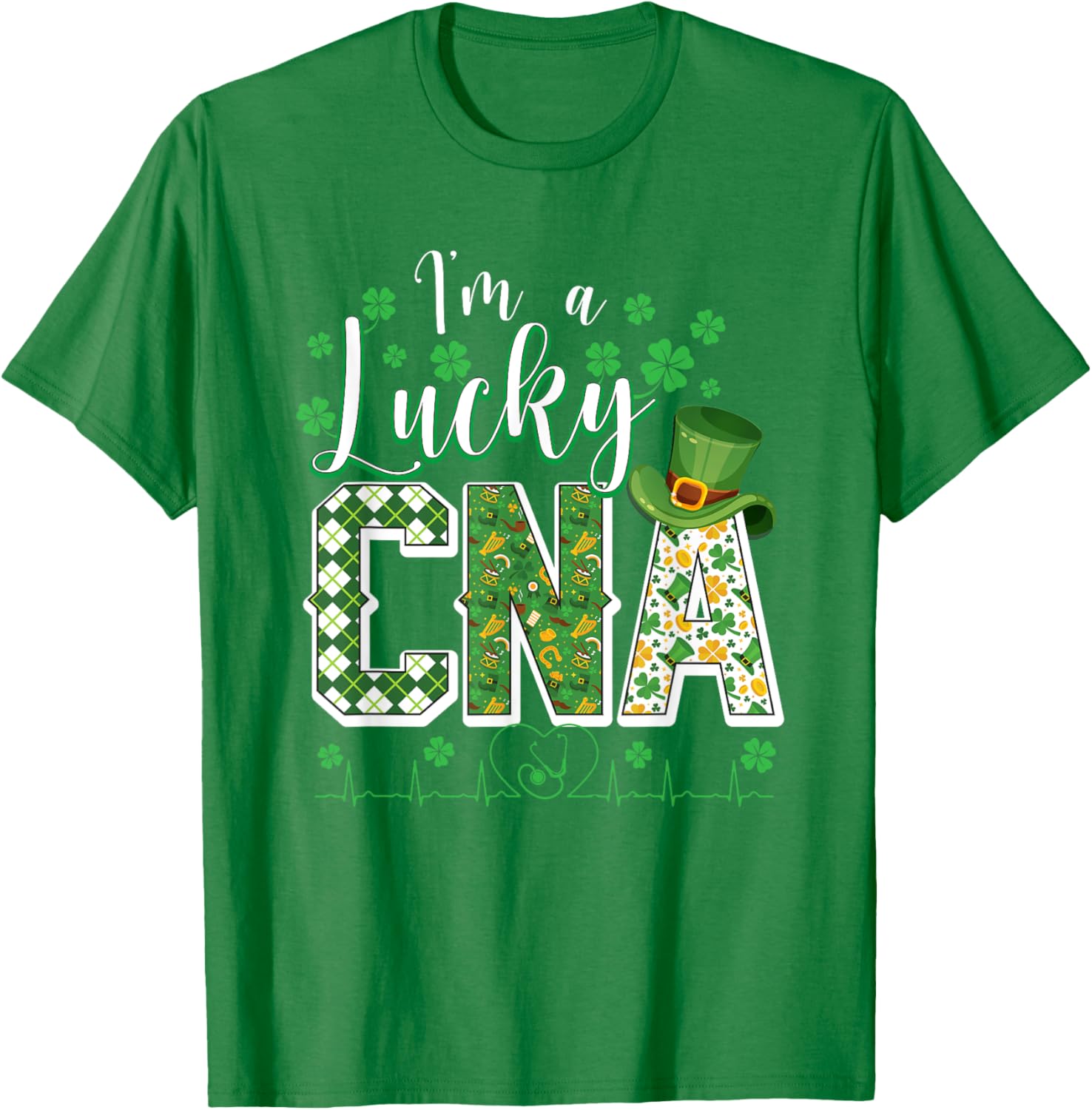 Funny Lucky CNA Nurse Shamrock St Patrick's Day T-Shirt for Scrubs - 18