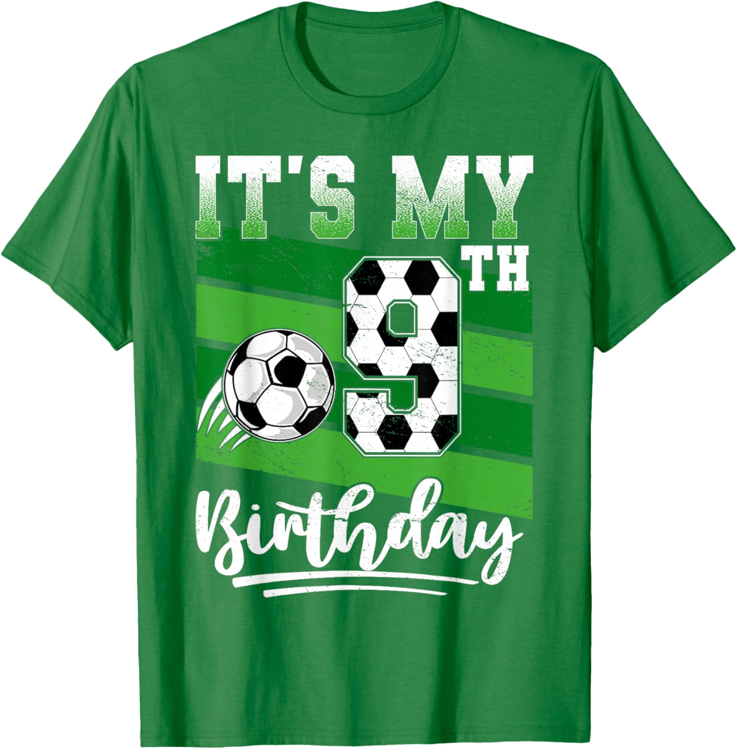 Cool 9th Birthday Soccer Ball T-Shirt for Kids Birthday Celebrations - 20