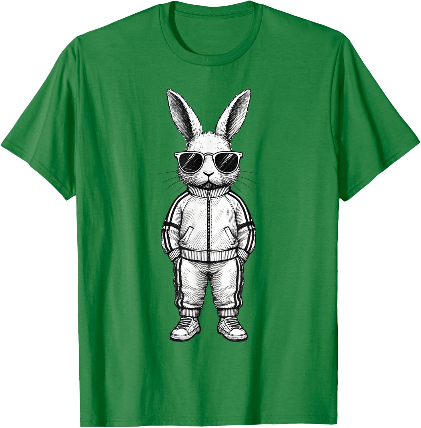Cool Bunny Face with Sunglasses Easter T-Shirt for Boys and Kids - 10