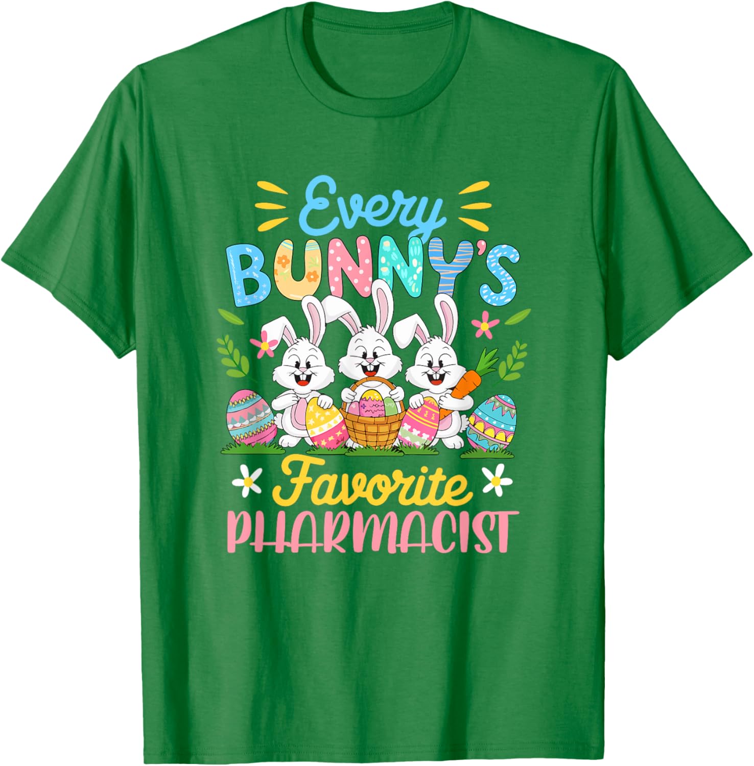 Bunny's Favorite Pharmacist Easter Bunnies Egg Hunt T-Shirt for Kids - 3