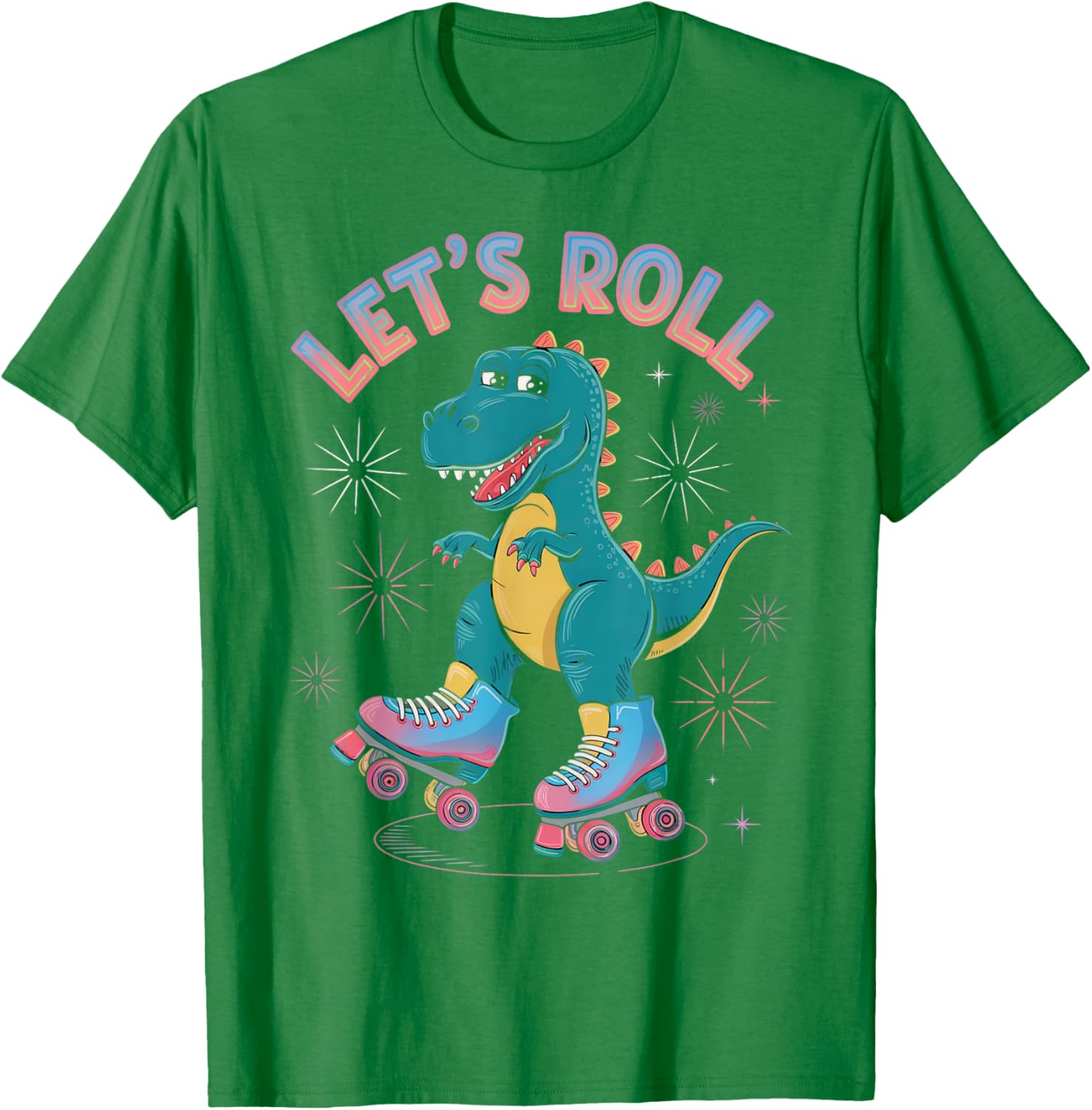 Dinosaur Roller Skates Women's T-Shirt Perfect for Roller Skating Parties - 3