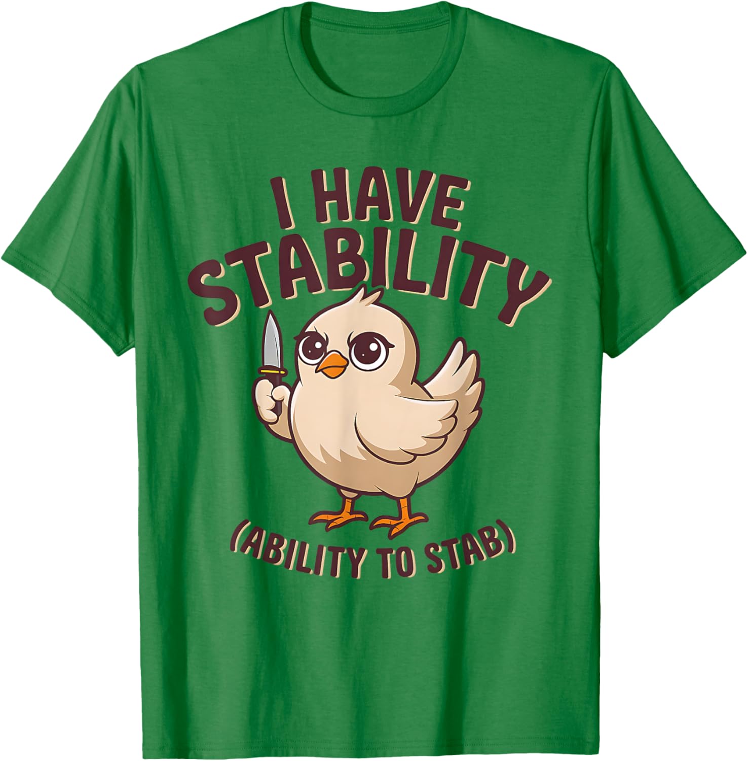 Funny Cute Duck T-Shirt with Stability Ability to Stab Humor - 5