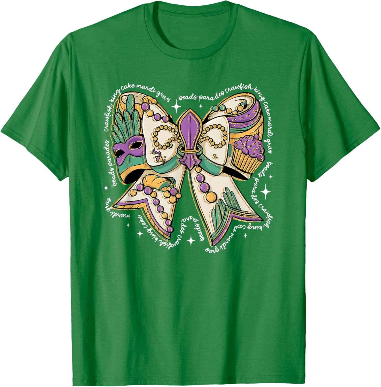 Coquette Bow Mardi Gras T-Shirt for Men and Women - Fun Festival Wear - 9