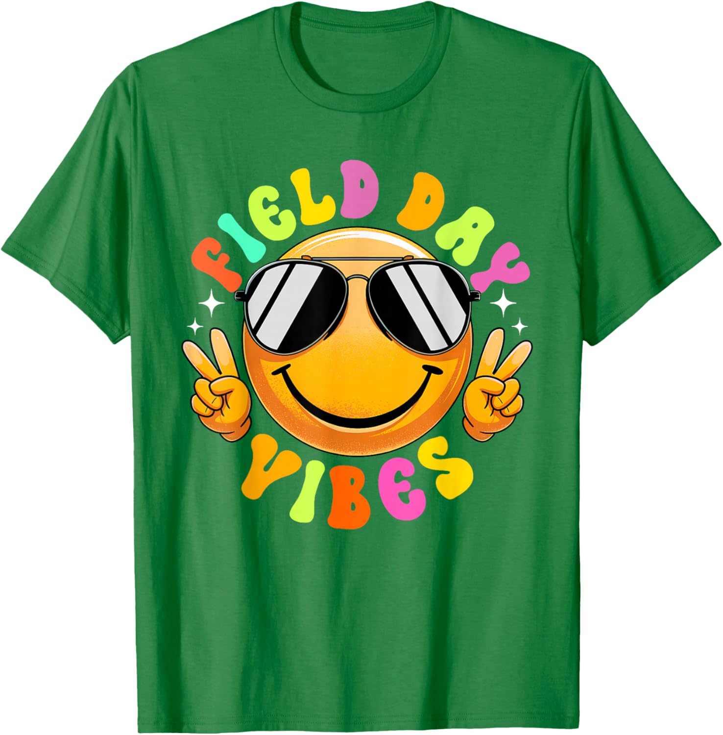 Field Day Vibes Summer Smile Peace Teacher Kids T-Shirt for Fun Times - 8