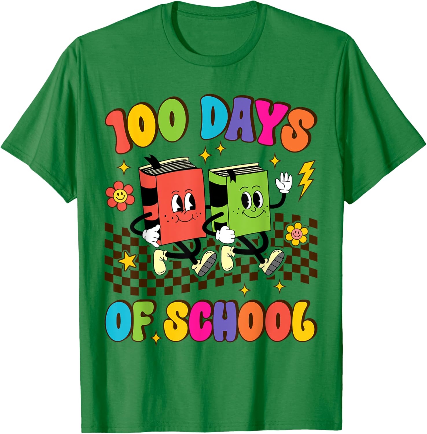 Groovy 100 Days of School T-Shirt for Kids and Teachers Fun Shirt - 16