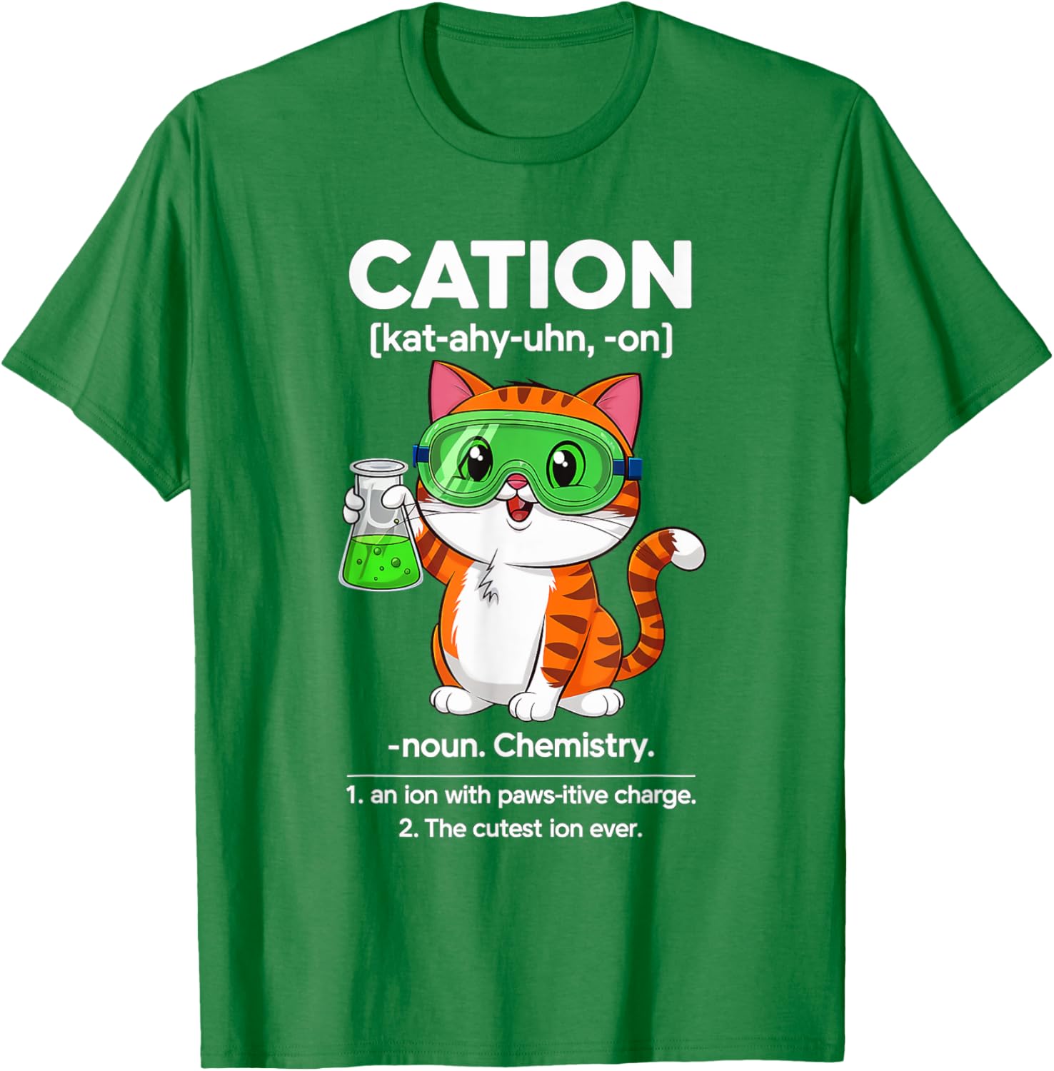 Cation Cat Chemistry T-Shirt for Cat Lovers - Fun Science for All Ages - 3