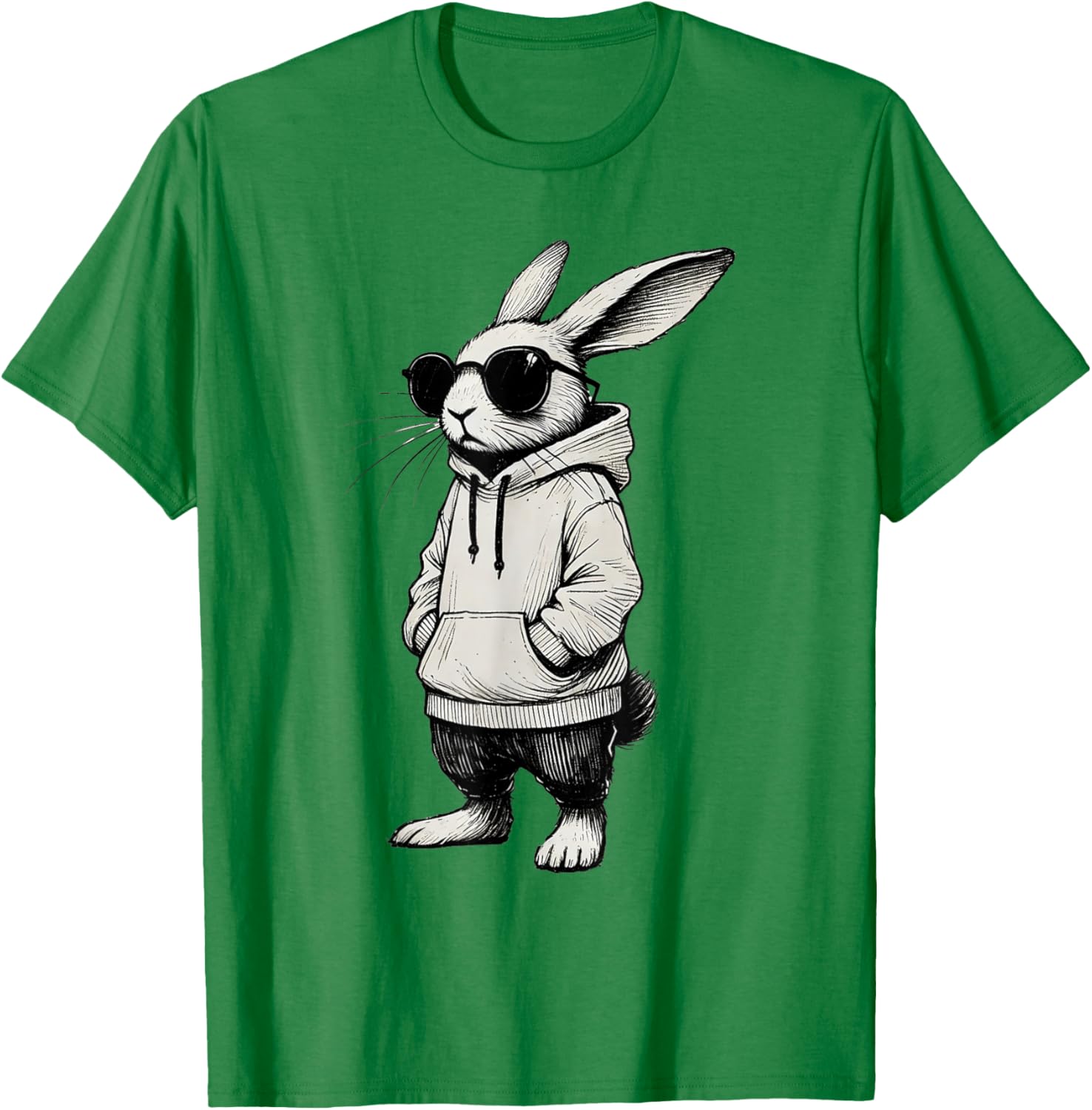 Bunny Face Sunglasses T-Shirt for Boys and Men - Fun Easter Apparel - 6