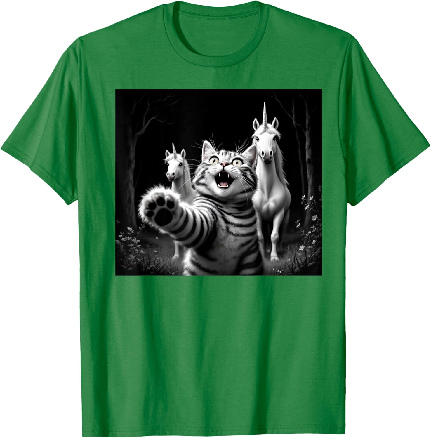 Funny Cat and Unicorn Selfie T-Shirt for Cat Lovers and Kids - 20