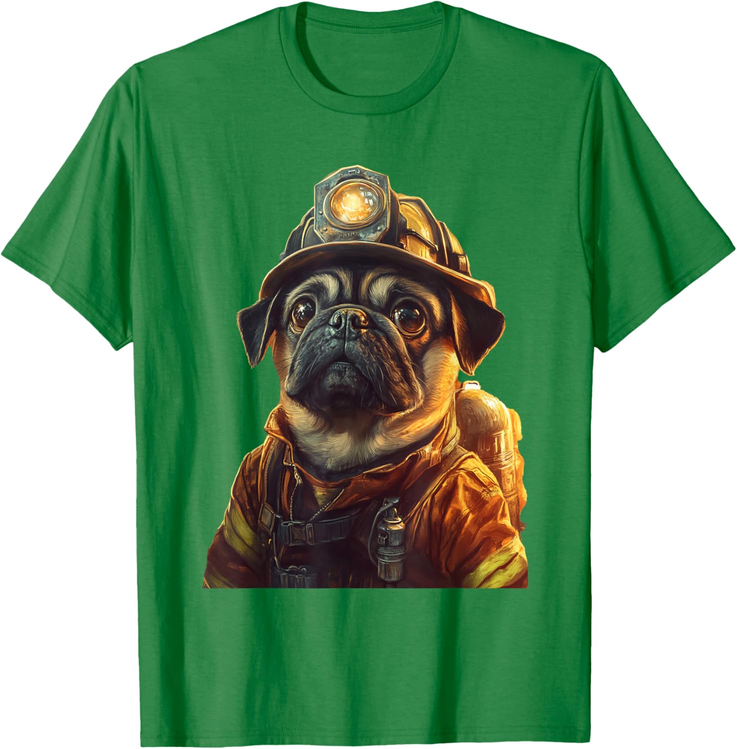 Cute Pug Firefighter T-Shirt for Dog Lovers - Fun and Playful Design - 8