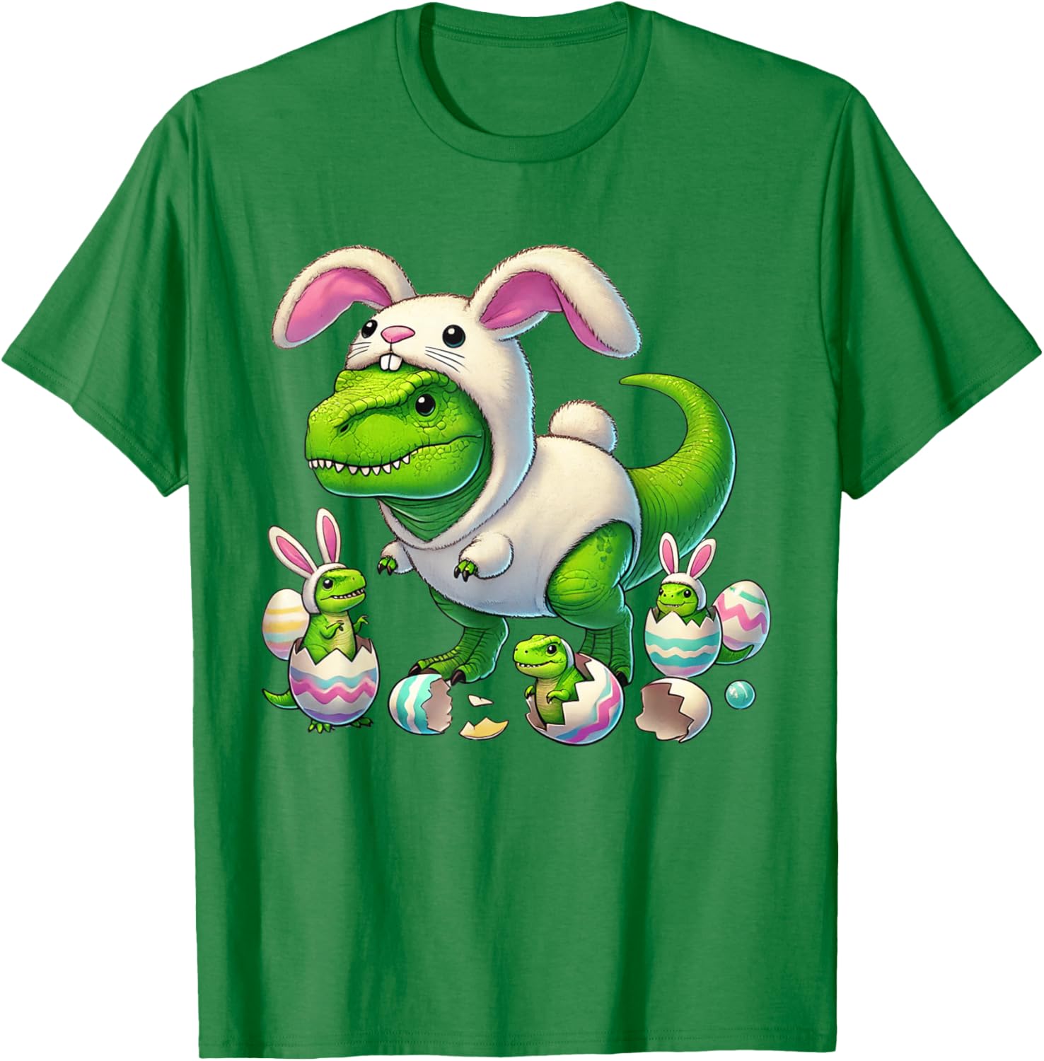 Funny Easter T-Rex Bunny Ears Kids T-Shirt for Boys - Dino Costume Delight - 14
