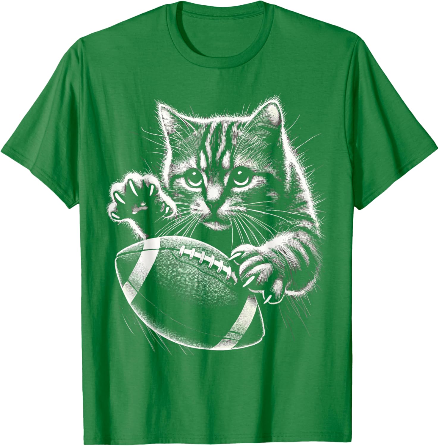 Funny American Football Cat T-Shirt for Pet Lovers and Sports Fans - 2