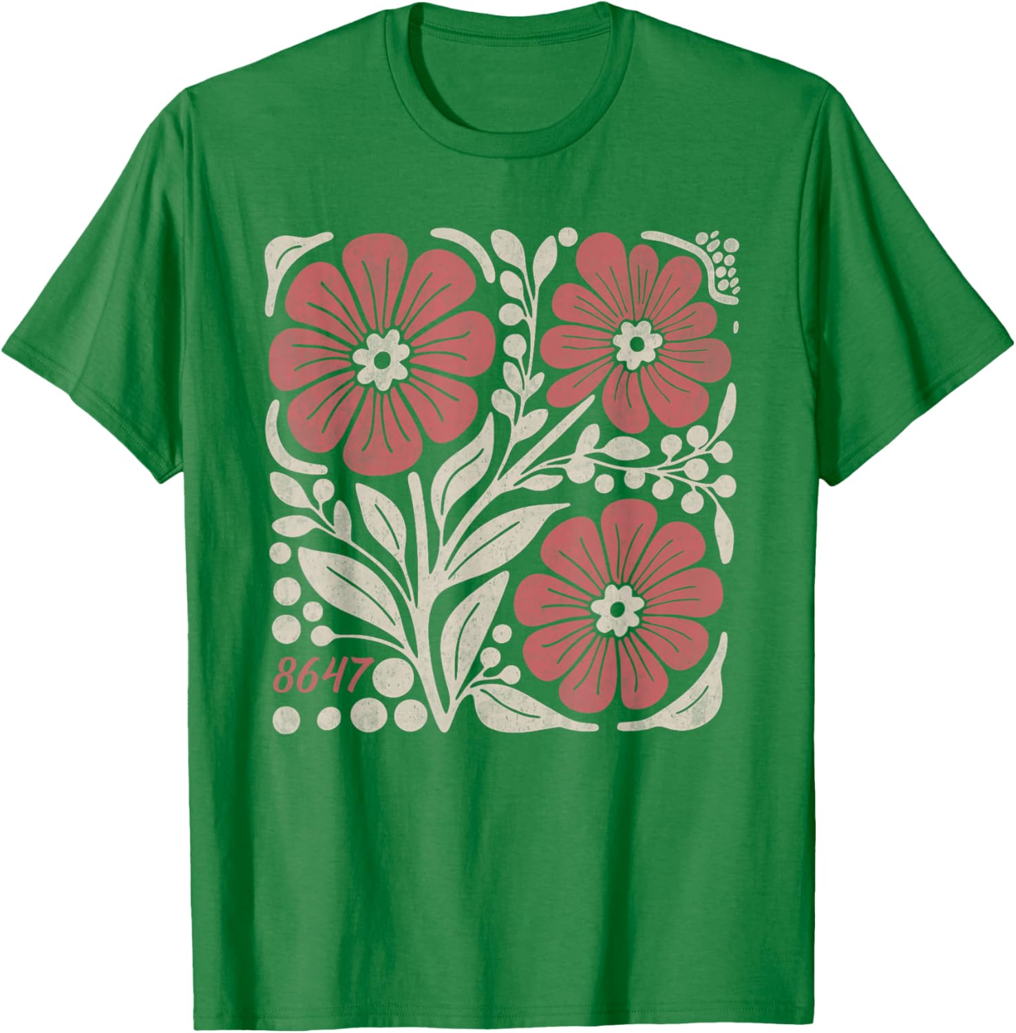 Floral Boho Anti Trump 86 47 T-Shirt for Stylish Casual Wear - 5