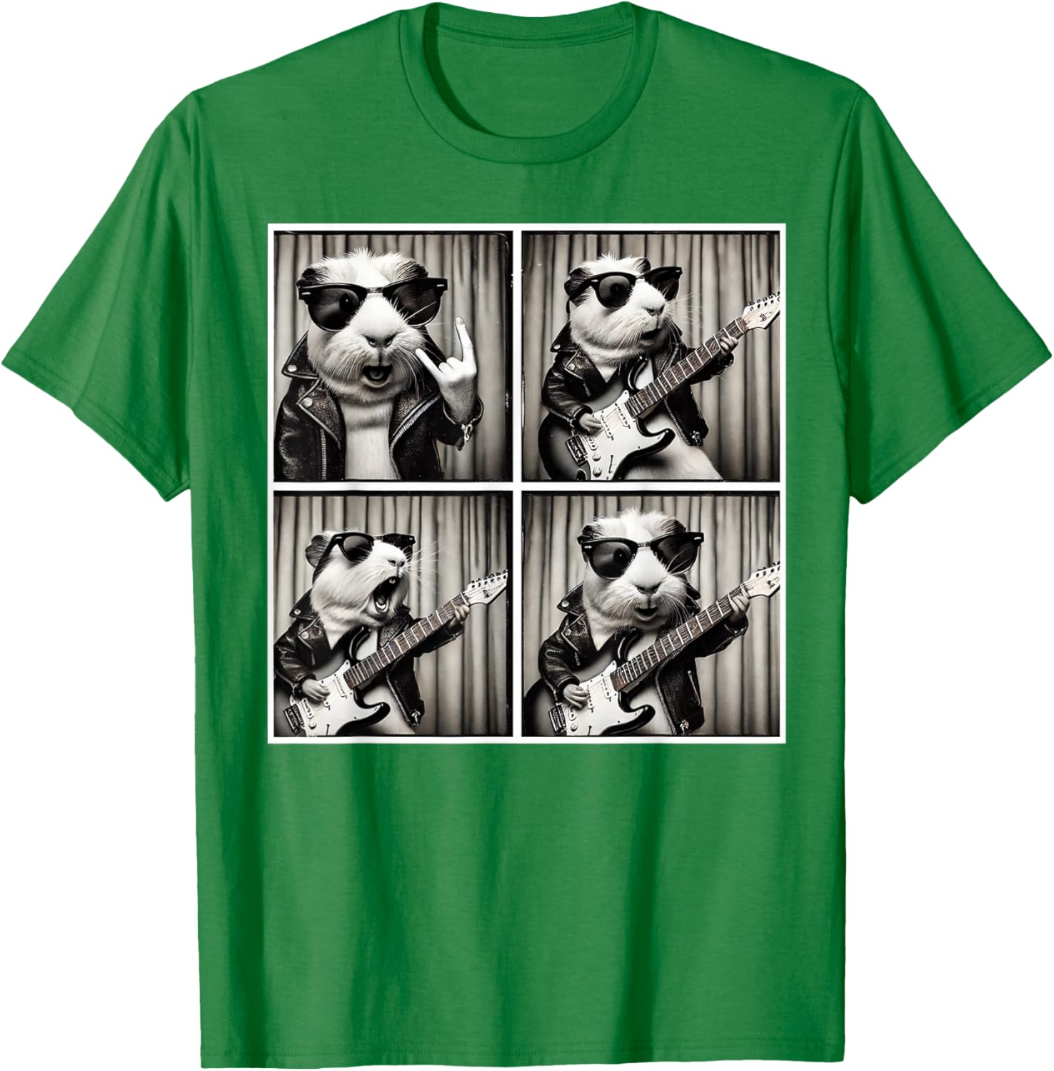 Cute Guinea Pig Electric Guitar T-Shirt for Music Lovers and Pet Fans - 27