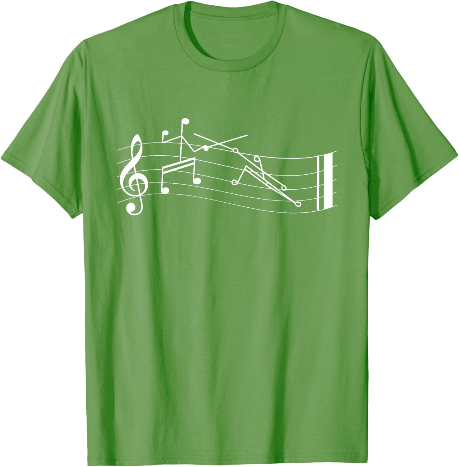 Funny Stick-Figure Music Notes En-garde T-Shirt for Music Lovers - 20