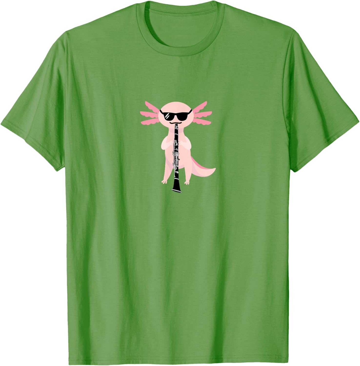 Funny Cute Axolotl T-Shirt with Sunglasses Playing Clarinet for Music Lovers - 12