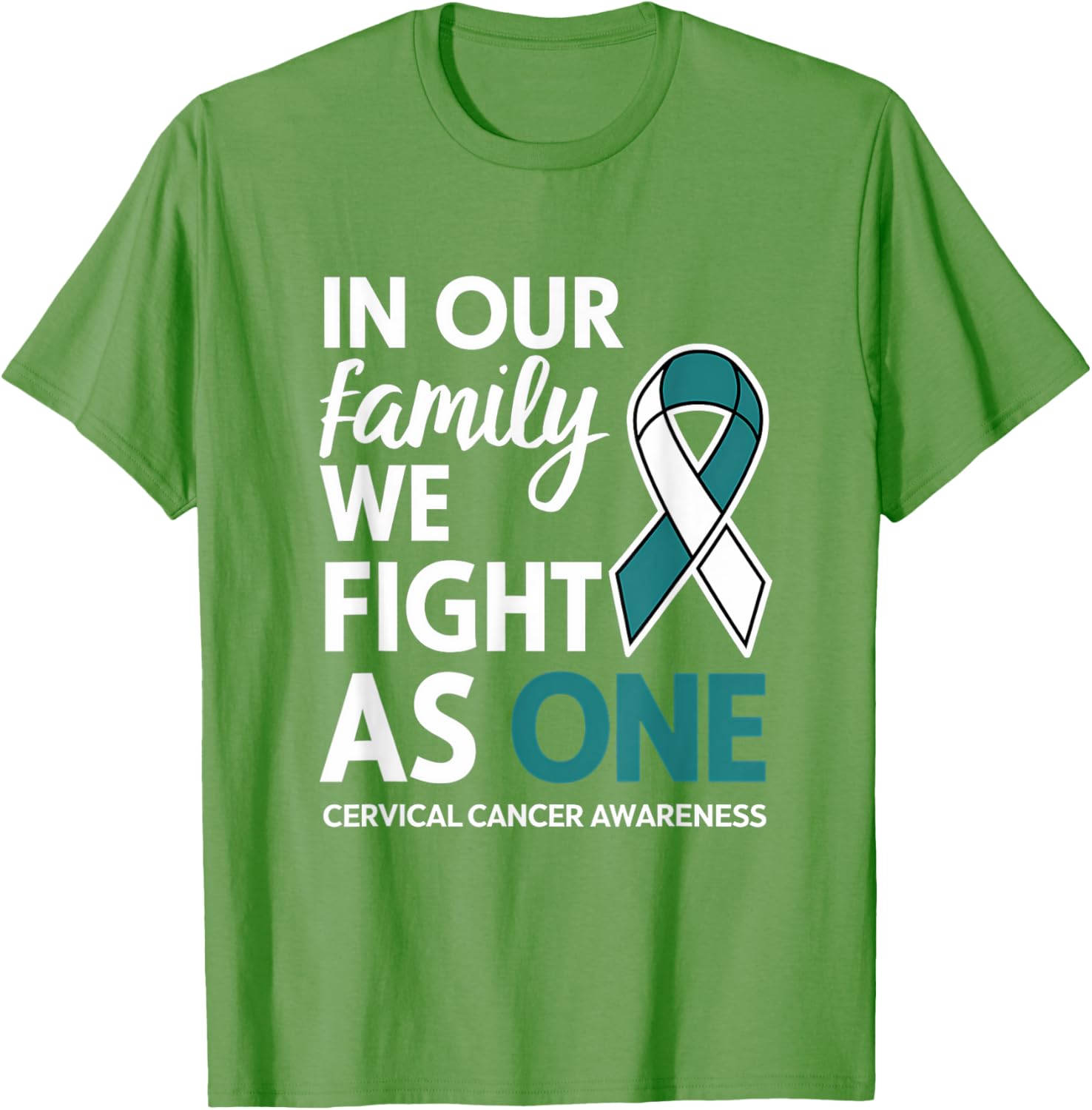 Cervical Cancer Awareness Teal Ribbon Family T-Shirt for Hope and Unity - 21