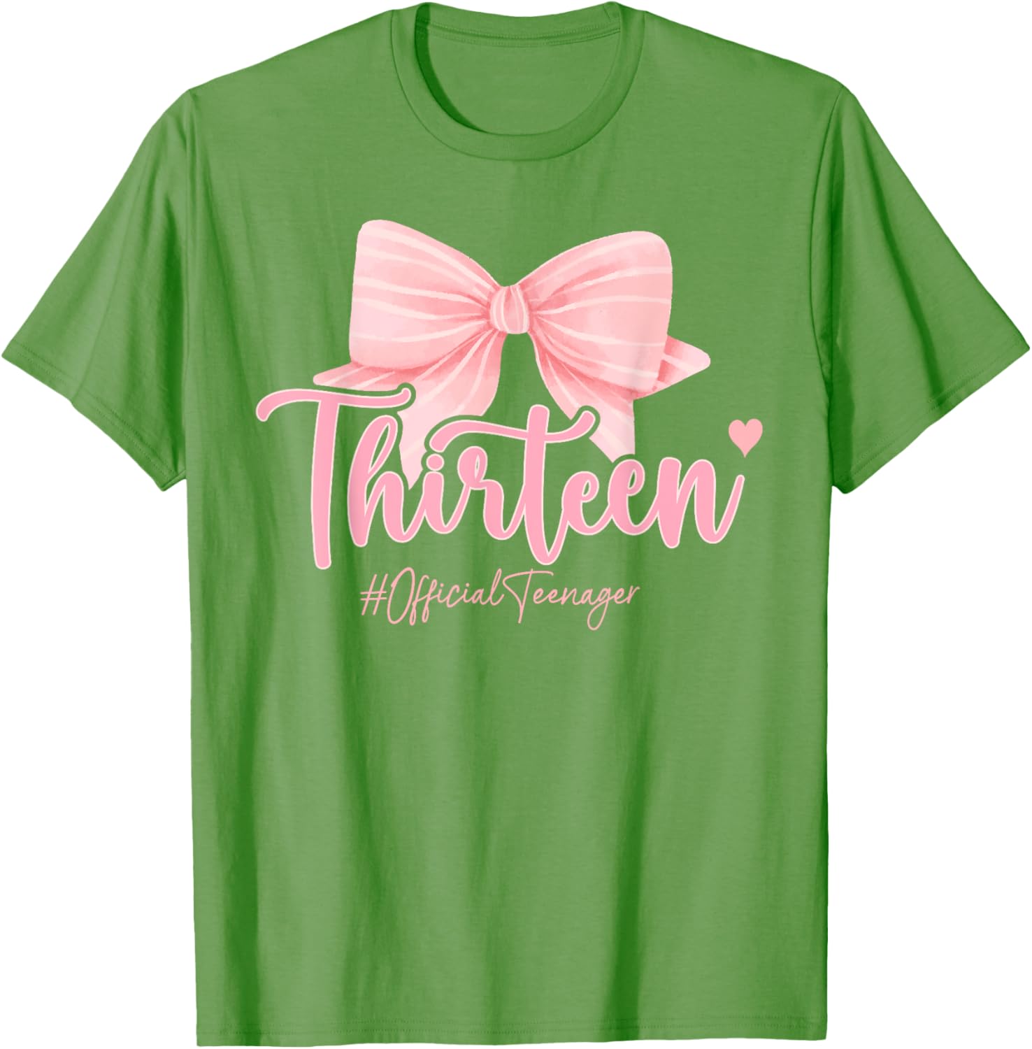 Cute Pink 13th Birthday Coquette Bow T-Shirt for Girls Celebrating 13 - 1