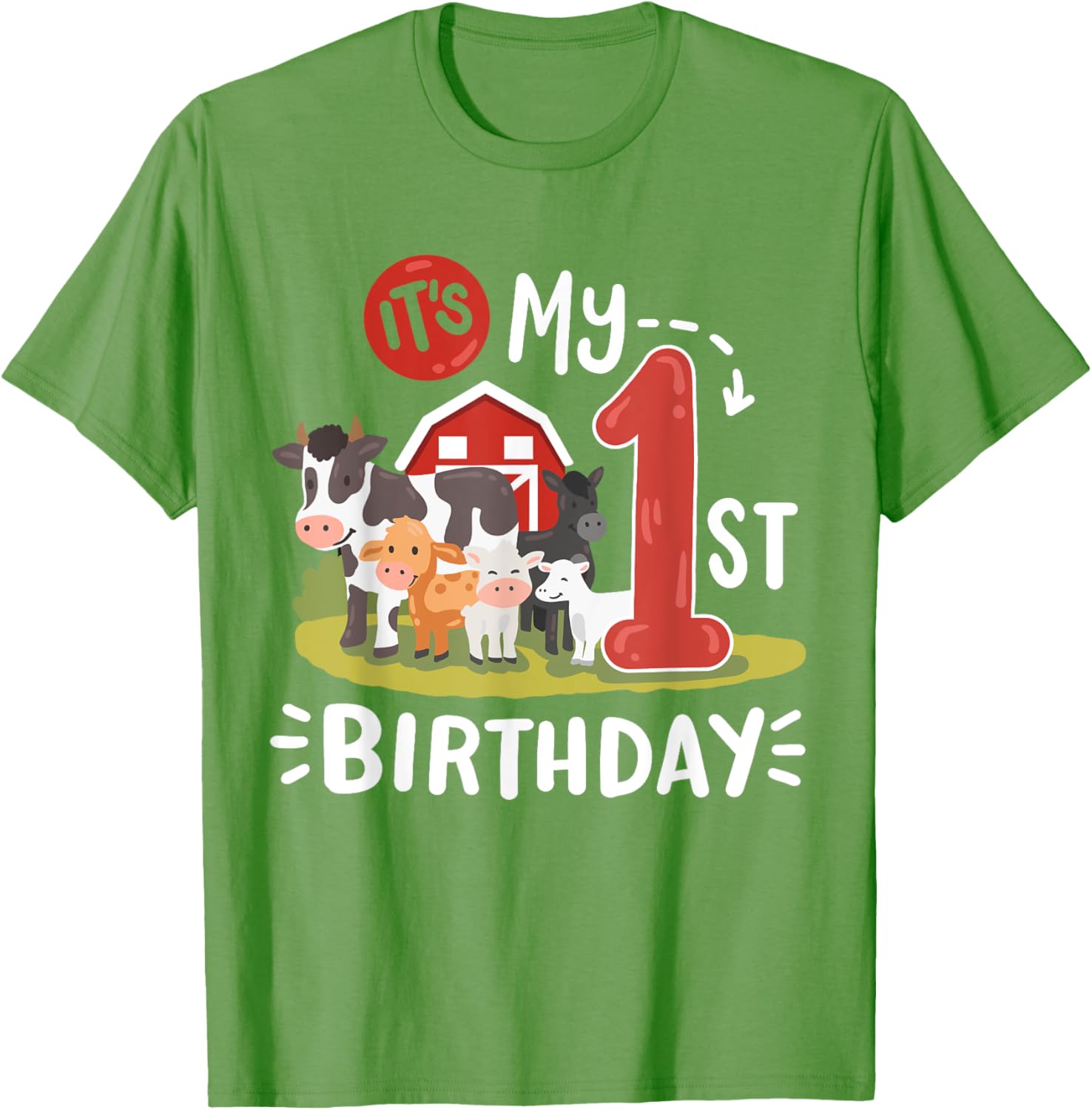 Farm Animals 1st Birthday Party T-Shirt for Kids Fun and Cute Design - 9