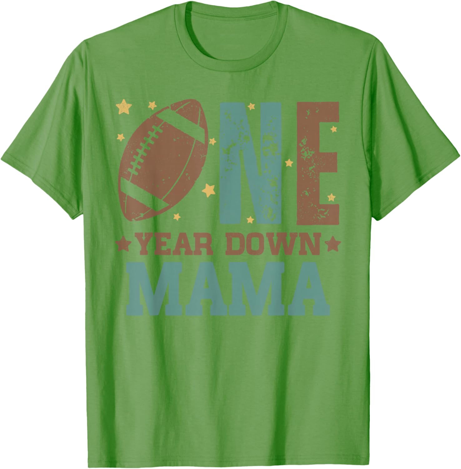 Cute Mama of 1 Year Old Football Birthday Party T-Shirt for Moms - 3