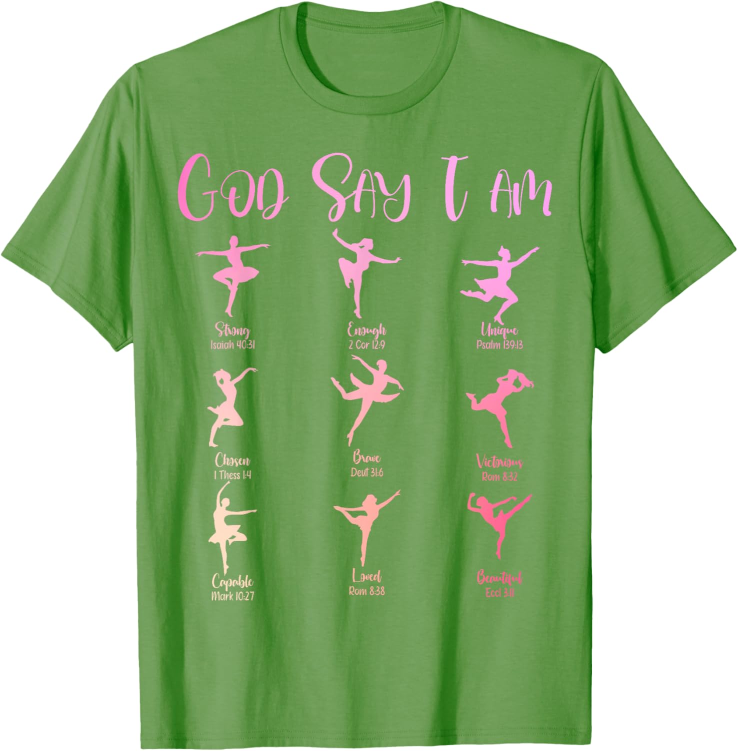 Christian God Says I Am Cute Pink Ballet Dancer T-Shirt for Girls - 10