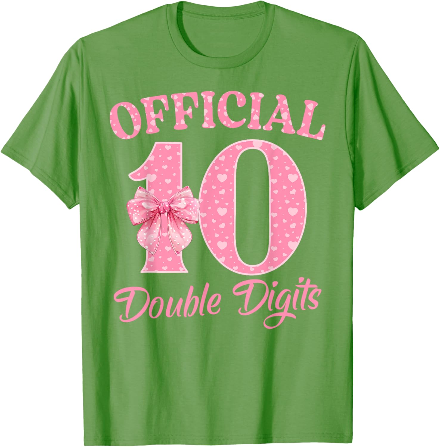 Cute Pink 10th Birthday Coquette Bow T-Shirt for Girls 10 Years Old - 4