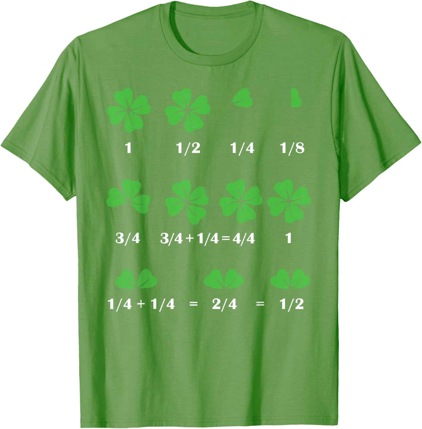 Funny Shamrock Fraction T-Shirt for St Patrick's Day Fun for Kids - 5