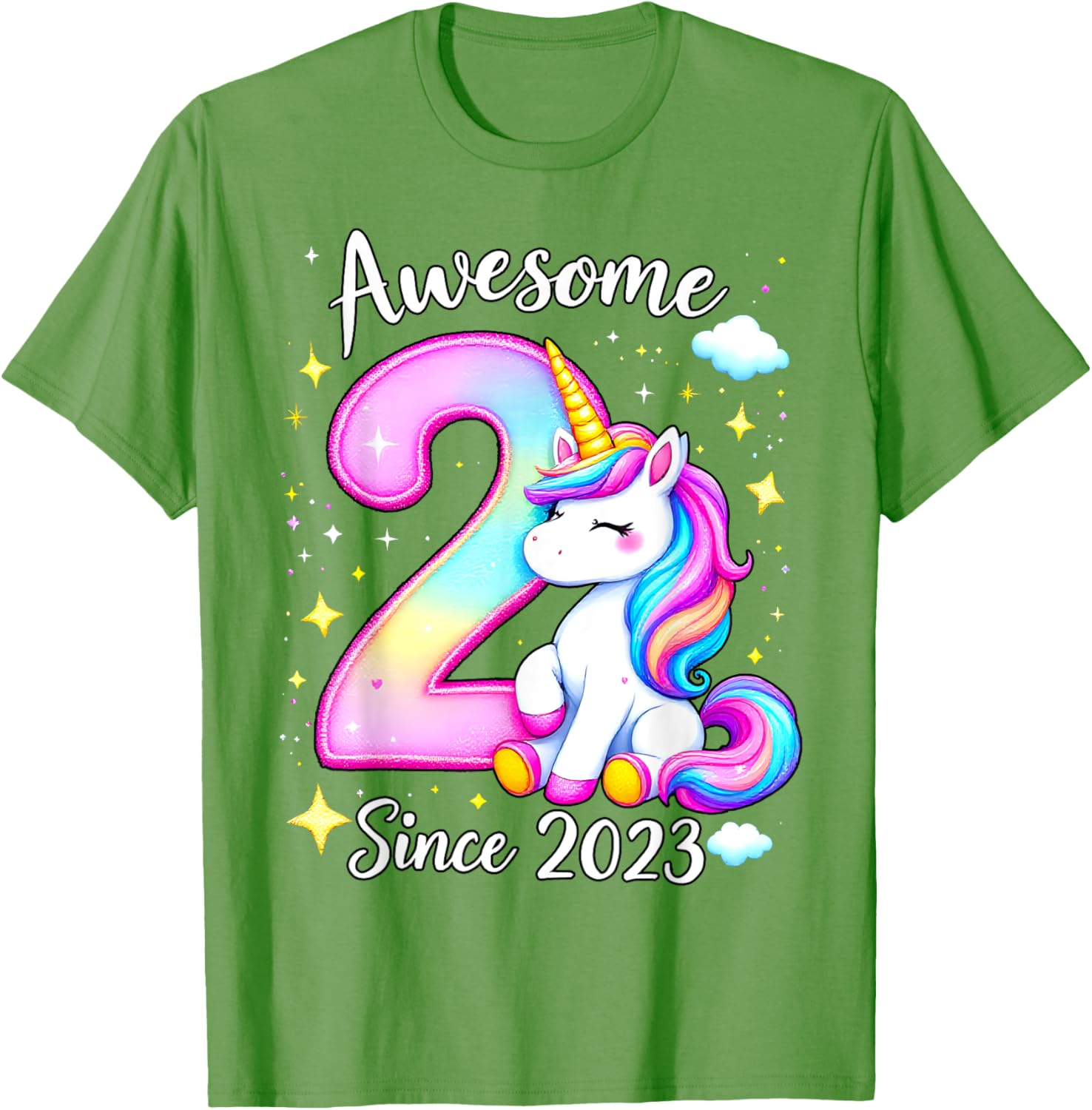 Cute Unicorn 2nd Birthday Girls T-Shirt for Awesome Celebrations - 20