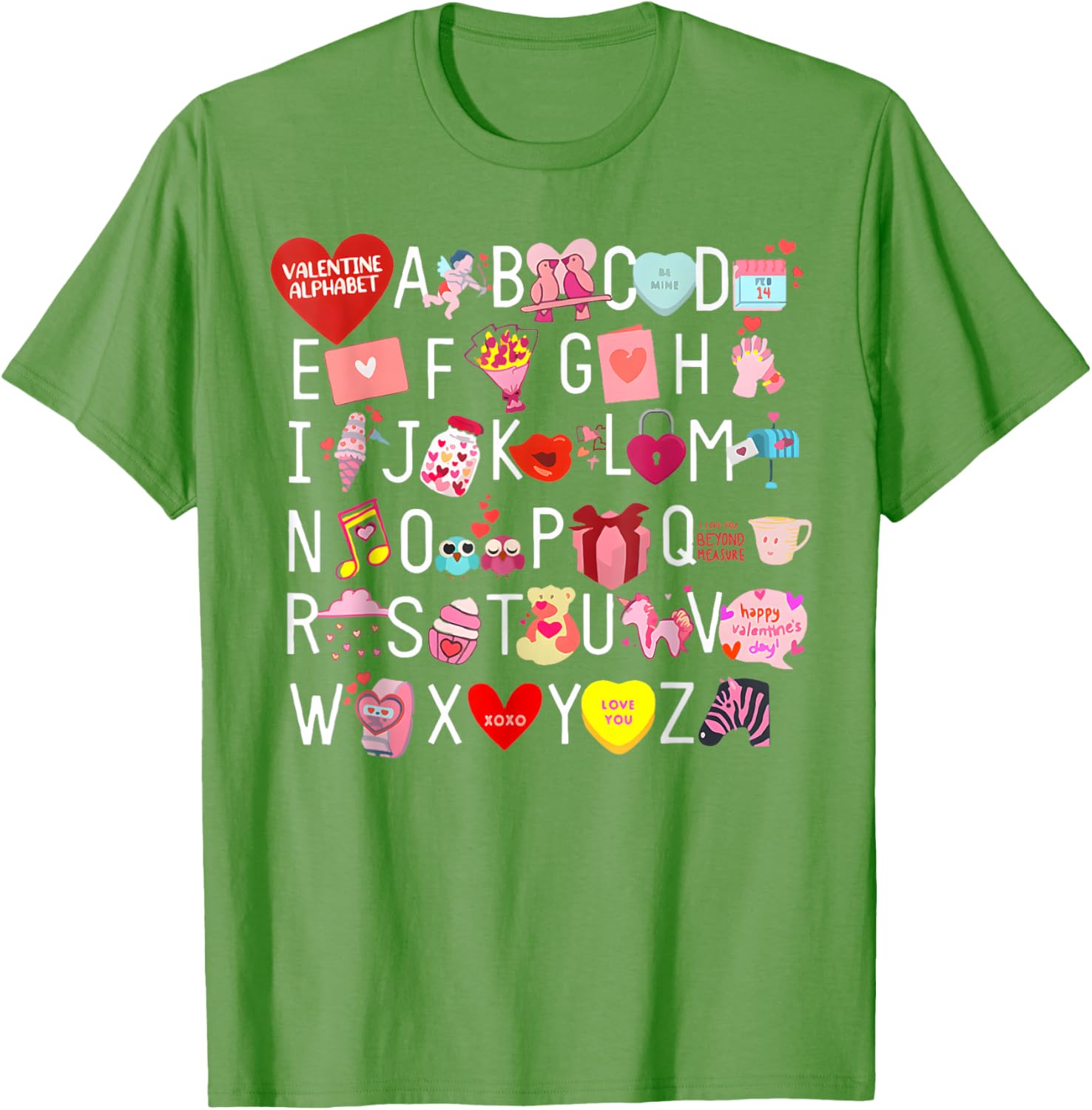 Funny ABC Teacher Appreciation Valentine's Day T-Shirt for Educators - 24