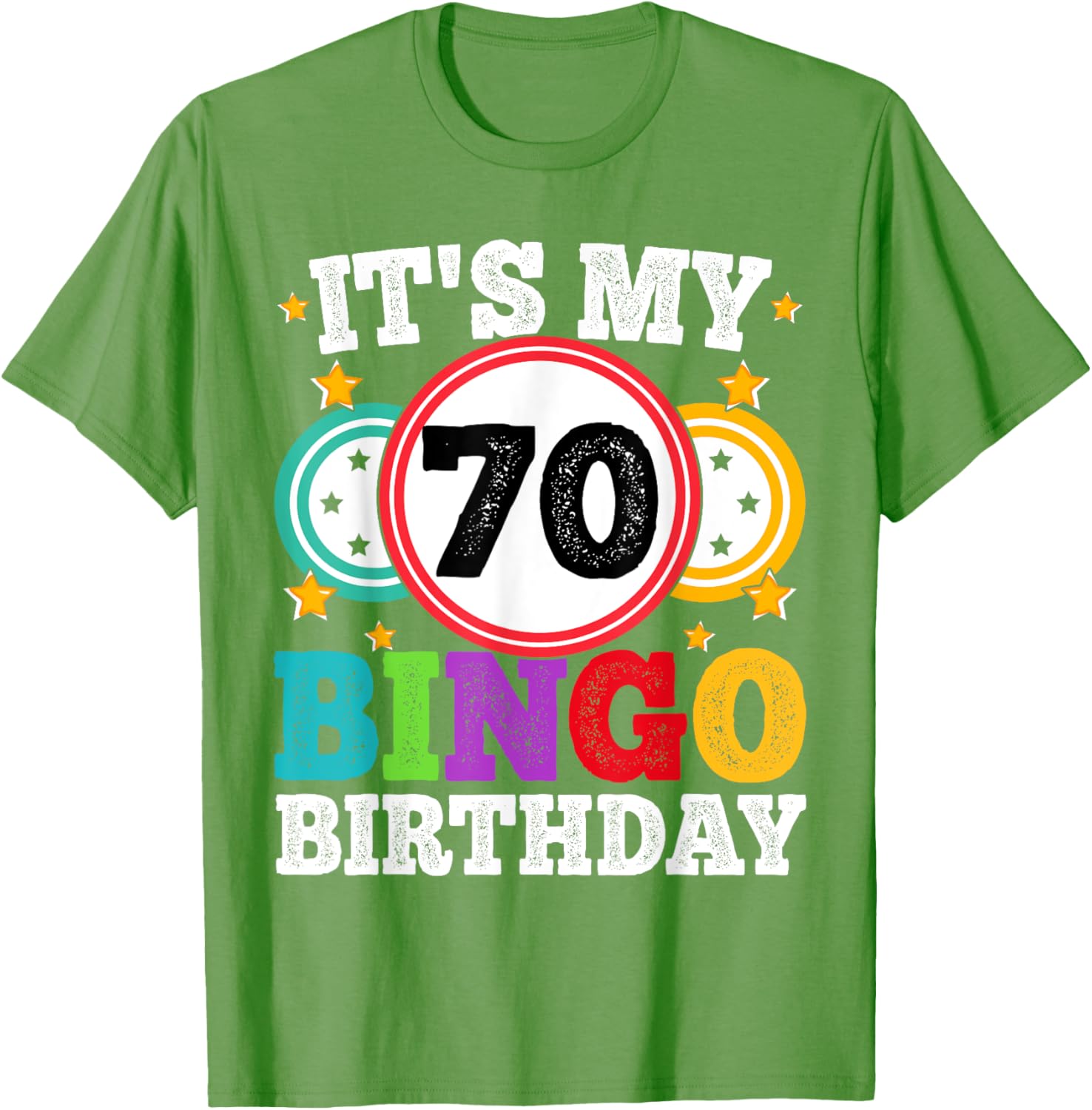 Funny 70th Birthday Bingo T-Shirt for Men and Women Perfect Gift - 2