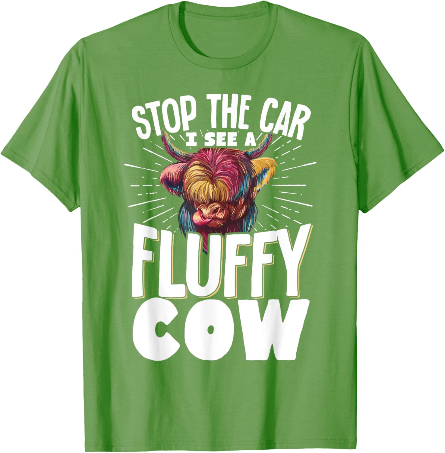 Fluffy Cow T-Shirt for Animal Lovers - Stop the Car Fun Tee - 4