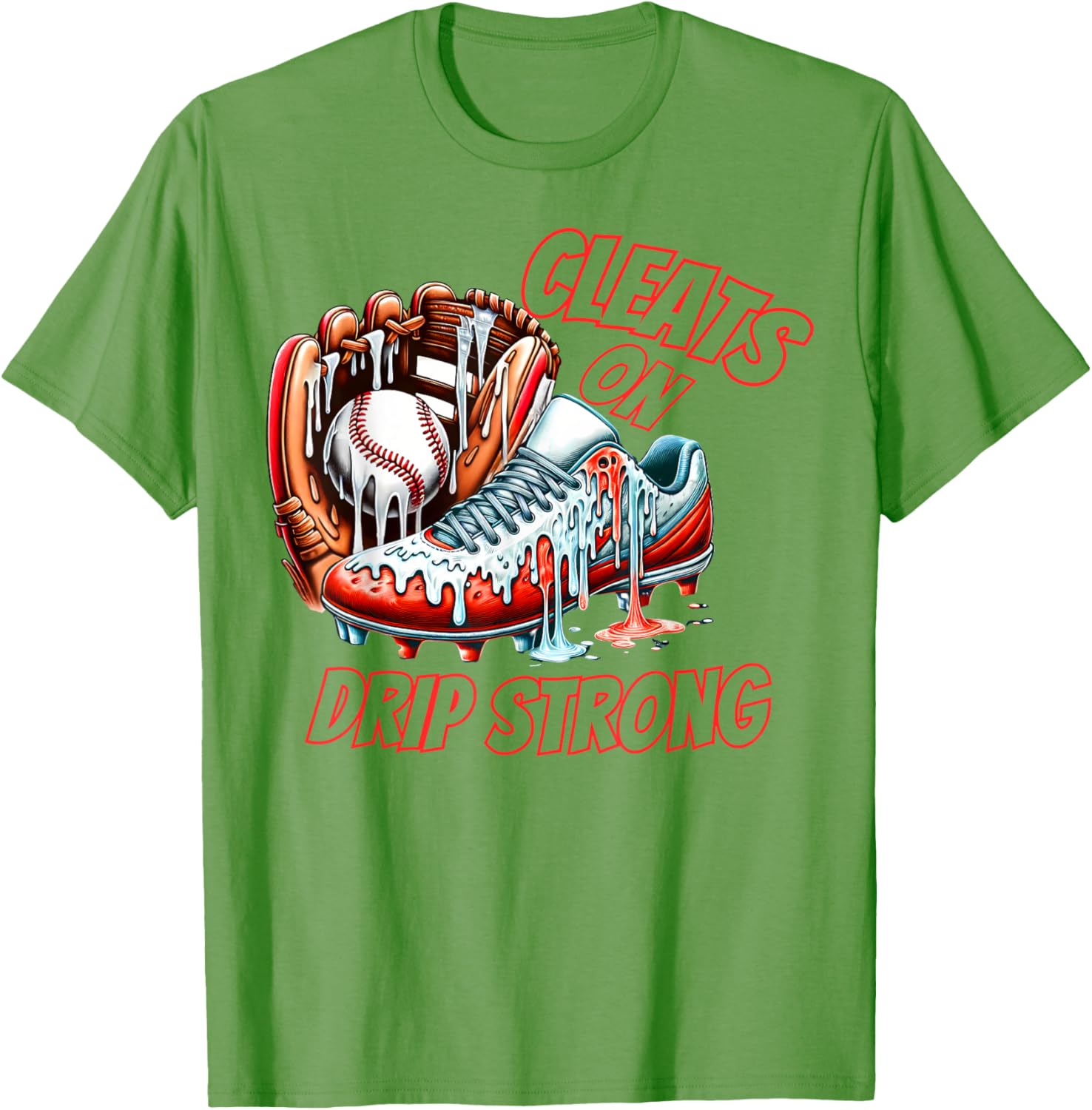 Cool Cleats On Drip Baseball Ice Cream T-Shirt for Kids and Adults - 28