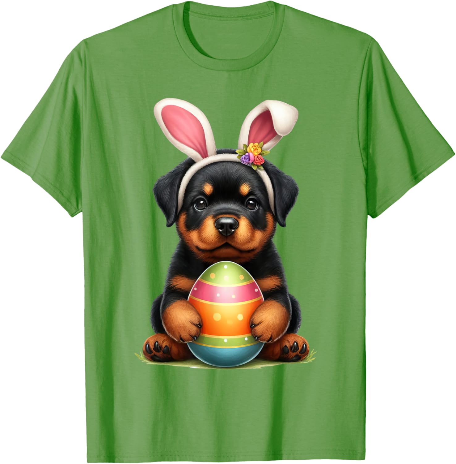 Cute Bunny Rottweiler Dog Easter T-Shirt Perfect for Spring Celebrations - 22
