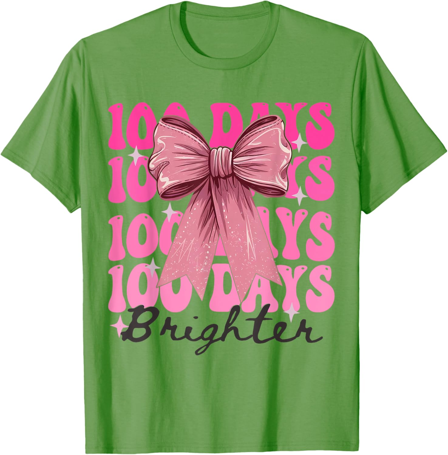 Cute 100 Days of School Girls Coquette Bow T-Shirt for Celebrations - 11