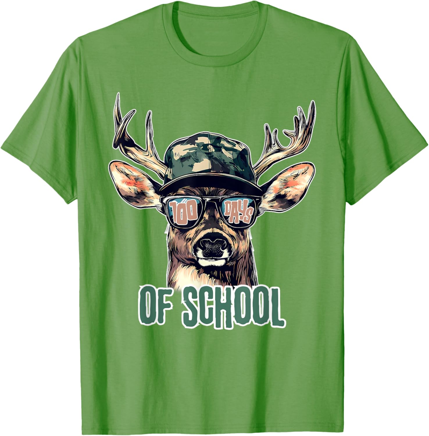 Bucked 100 Days of School Deer Hunting T-Shirt for Kids and Teens - 16