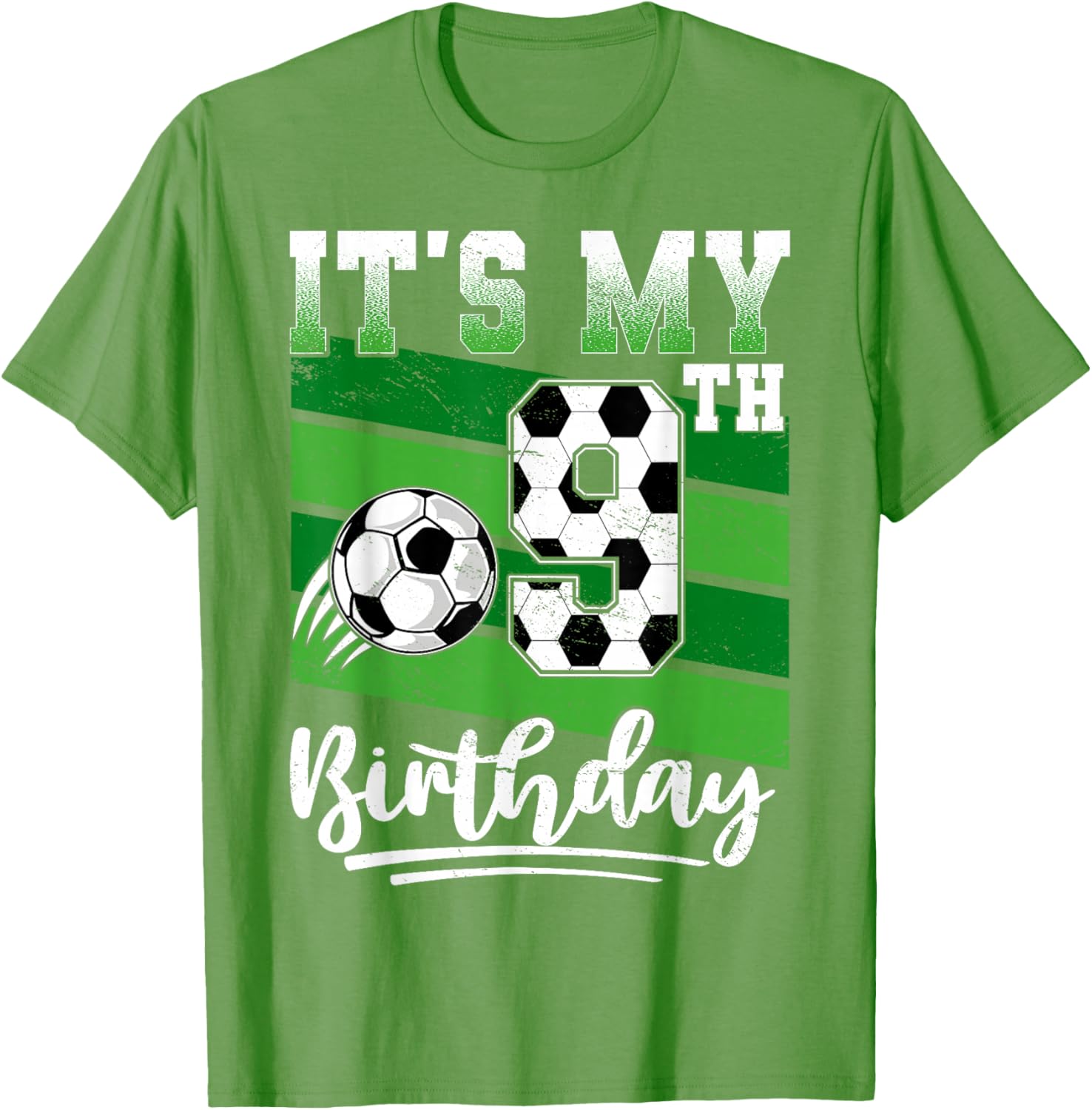 Cool 9th Birthday Soccer Ball T-Shirt for Kids Birthday Celebrations - 5