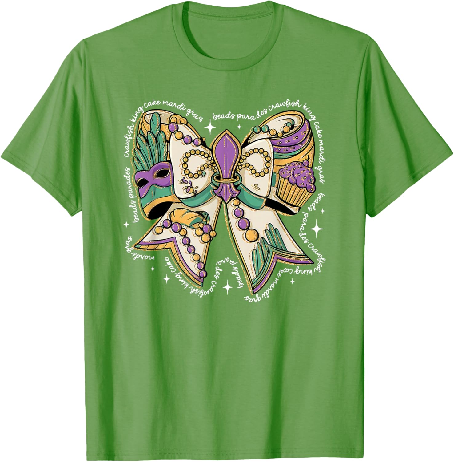 Coquette Bow Mardi Gras T-Shirt for Men and Women - Fun Festival Wear - 6
