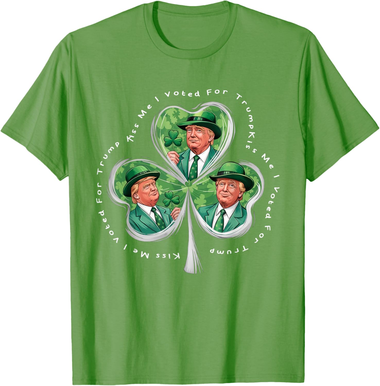 Funny Trump St Patrick's Day 2025 T-Shirt - Kiss Me I Voted For Trump - 3