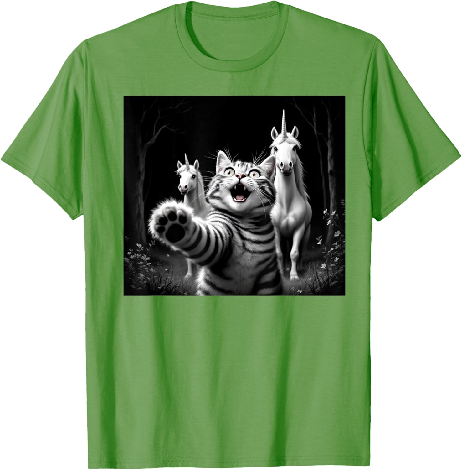 Funny Cat and Unicorn Selfie T-Shirt for Cat Lovers and Kids - 26