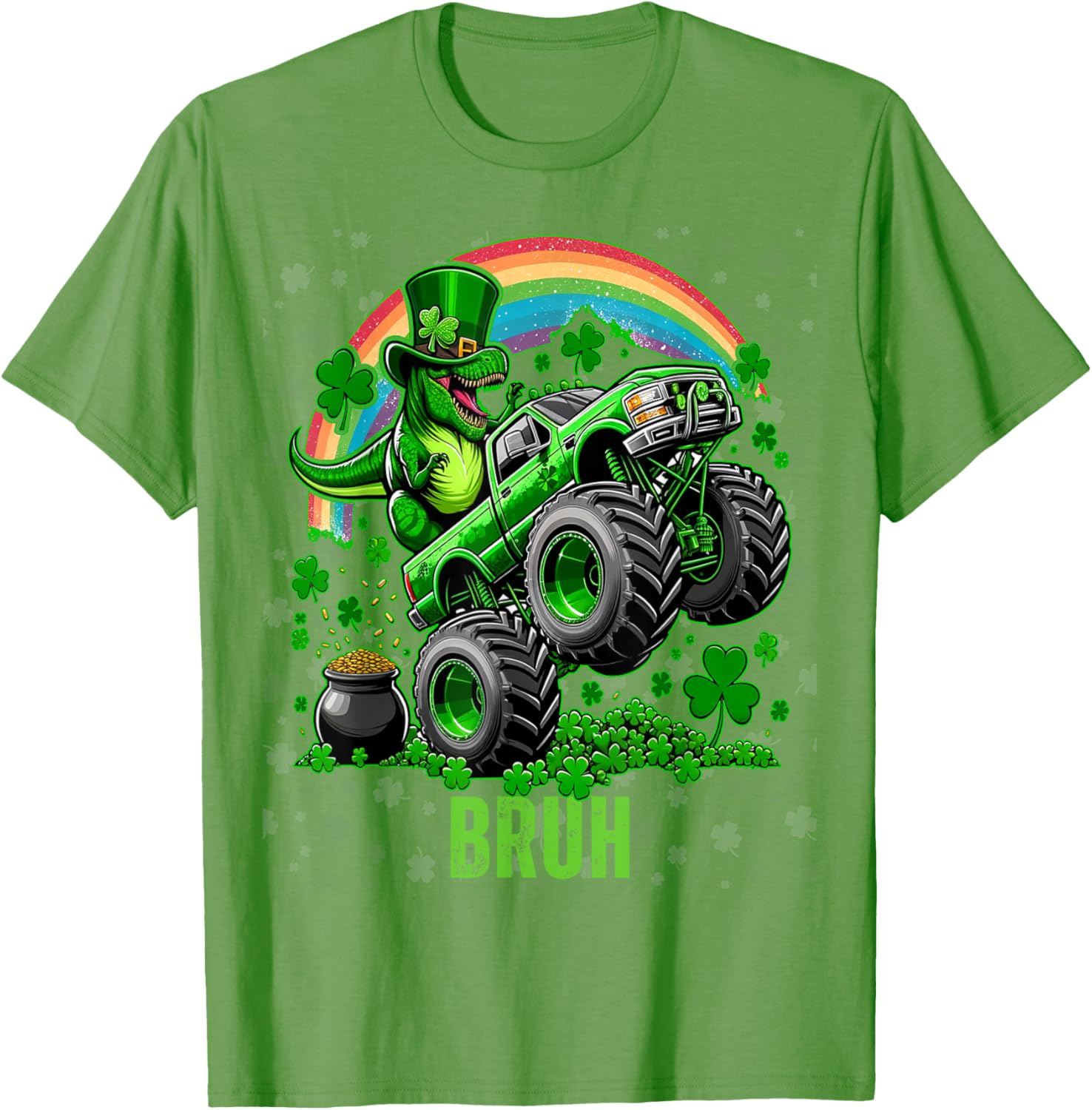 Bruh St Patricks Day Monster Truck Shirt for Festive Fun and Style - 11