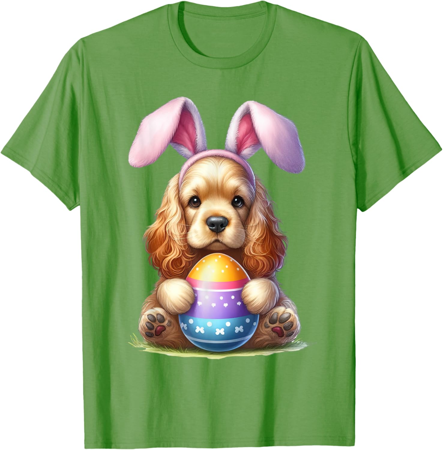 Cute Bunny Cocker Spaniel Easter T-Shirt for Men and Women Celebrating Spring - 8