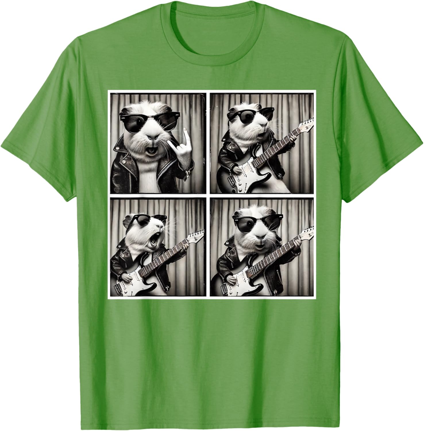 Cute Guinea Pig Electric Guitar T-Shirt for Music Lovers and Pet Fans - 5