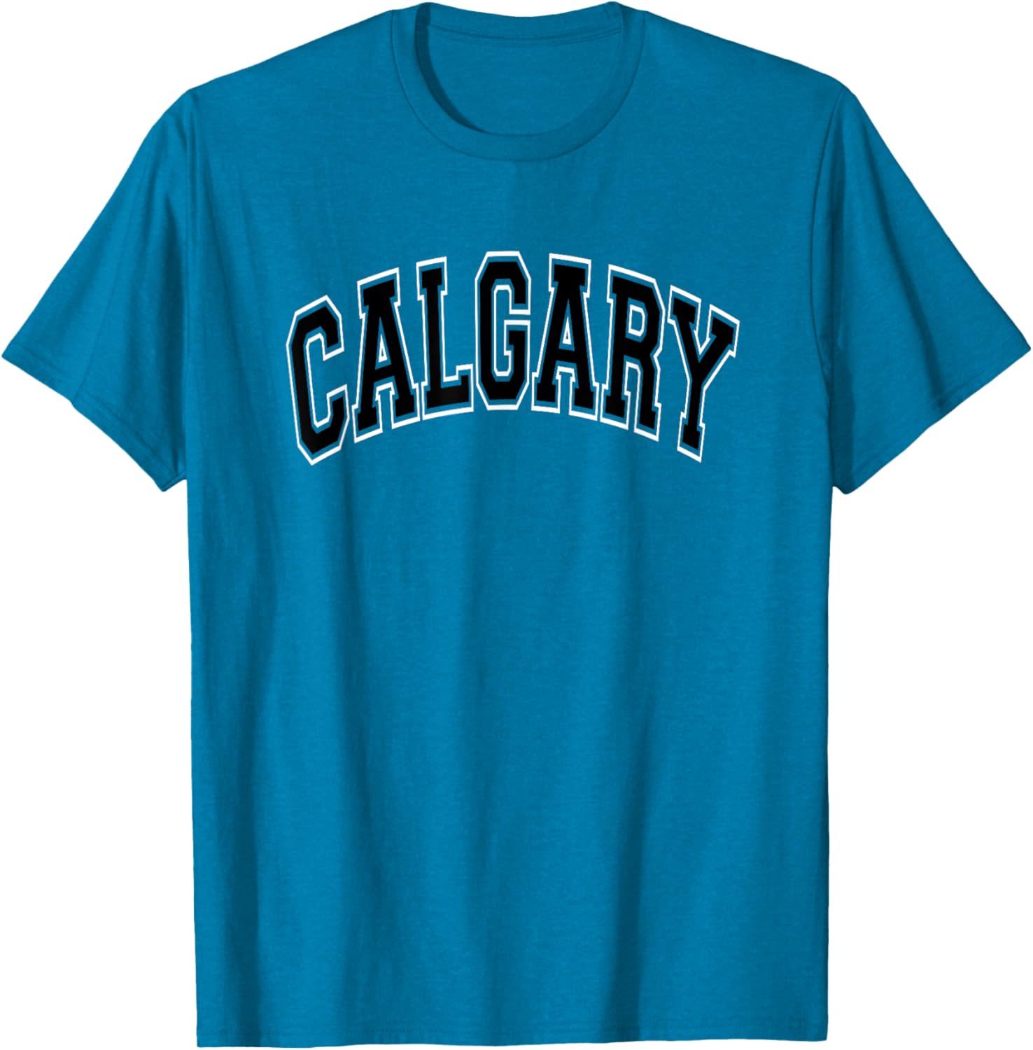 Calgary Arched Black Text T-Shirt Comfortable Casual Wear for Everyday Style - 15