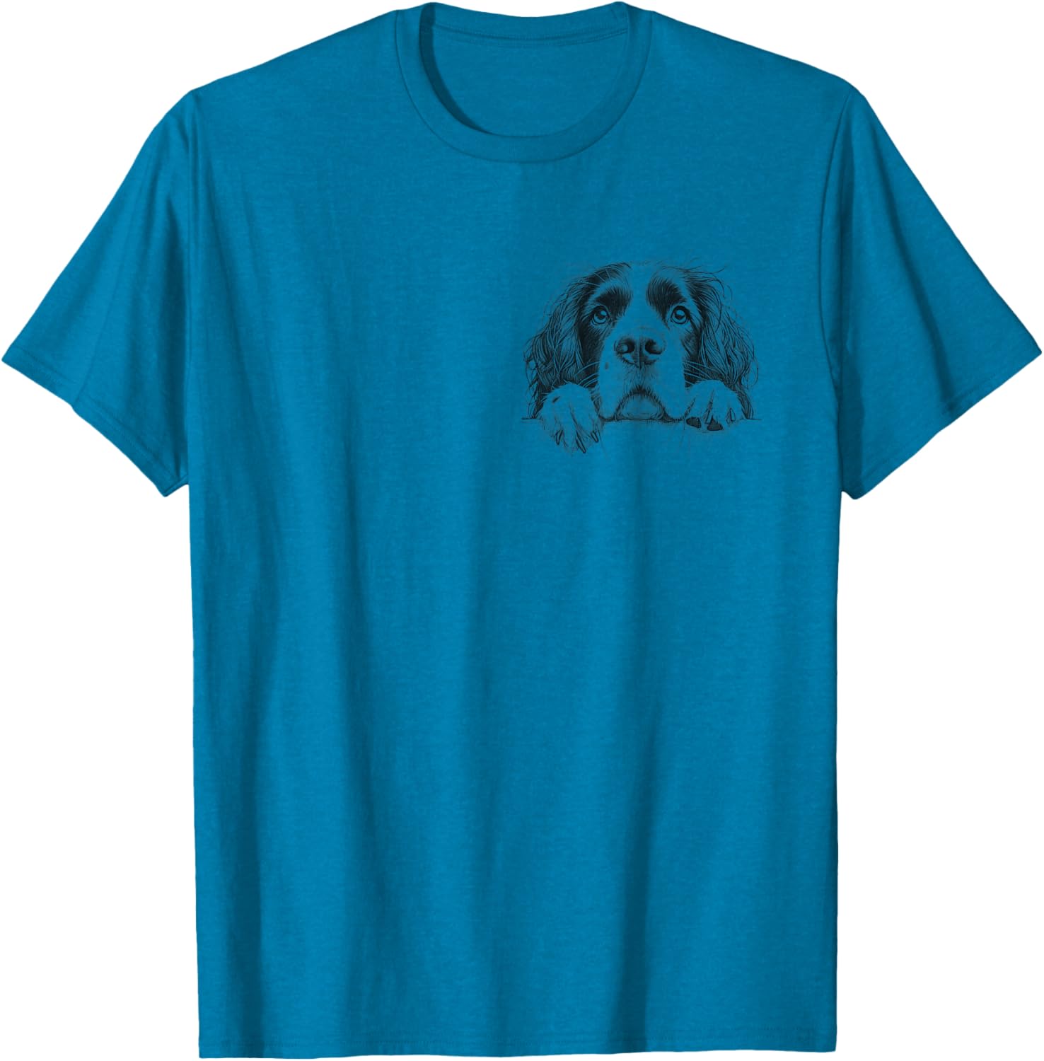 Cute Springer Spaniel Peeking Dog Lover T-Shirt for Men and Women - 6