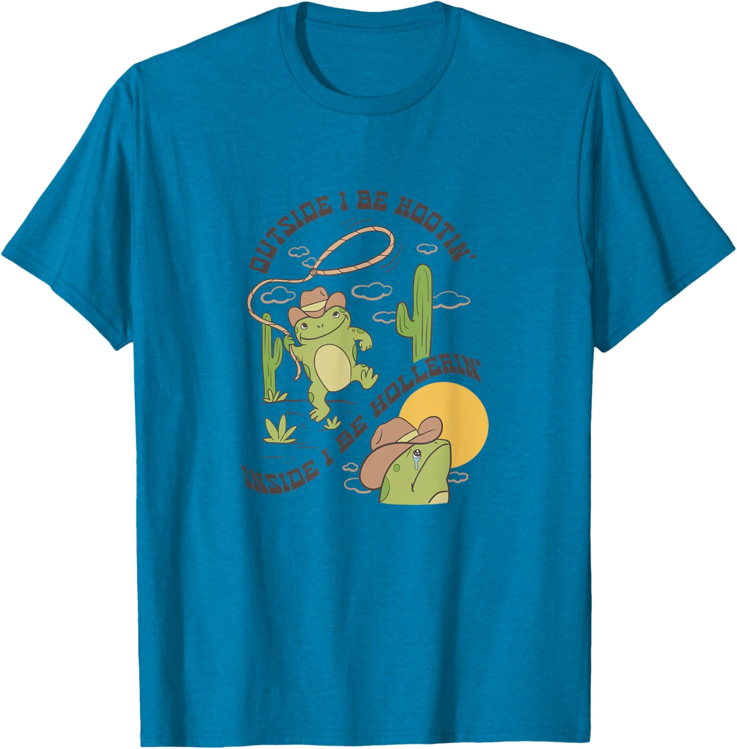 Cowboy Frog Hootin and Hollerin T-Shirt Fun Graphic Tee for All Occasions - 2