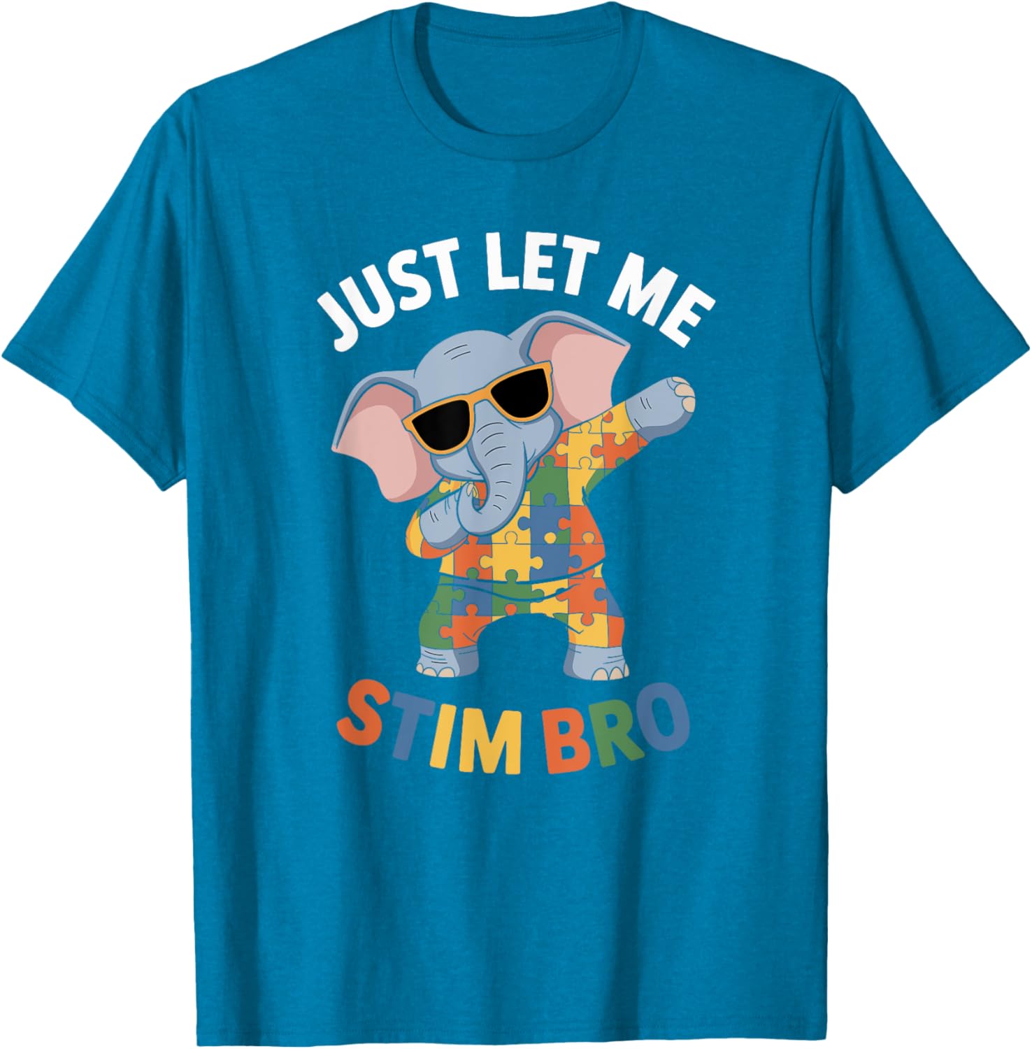 Funny Elephant Autism Awareness Just Let Me Stim Bro T-Shirt for Boys - 11