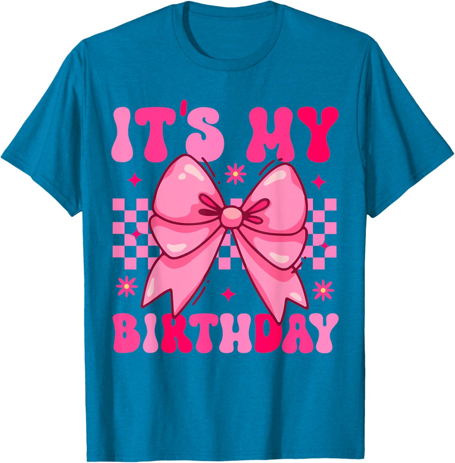 Groovy It's My Birthday Bow T-Shirt for Girls and Teens Perfect Gift - 8