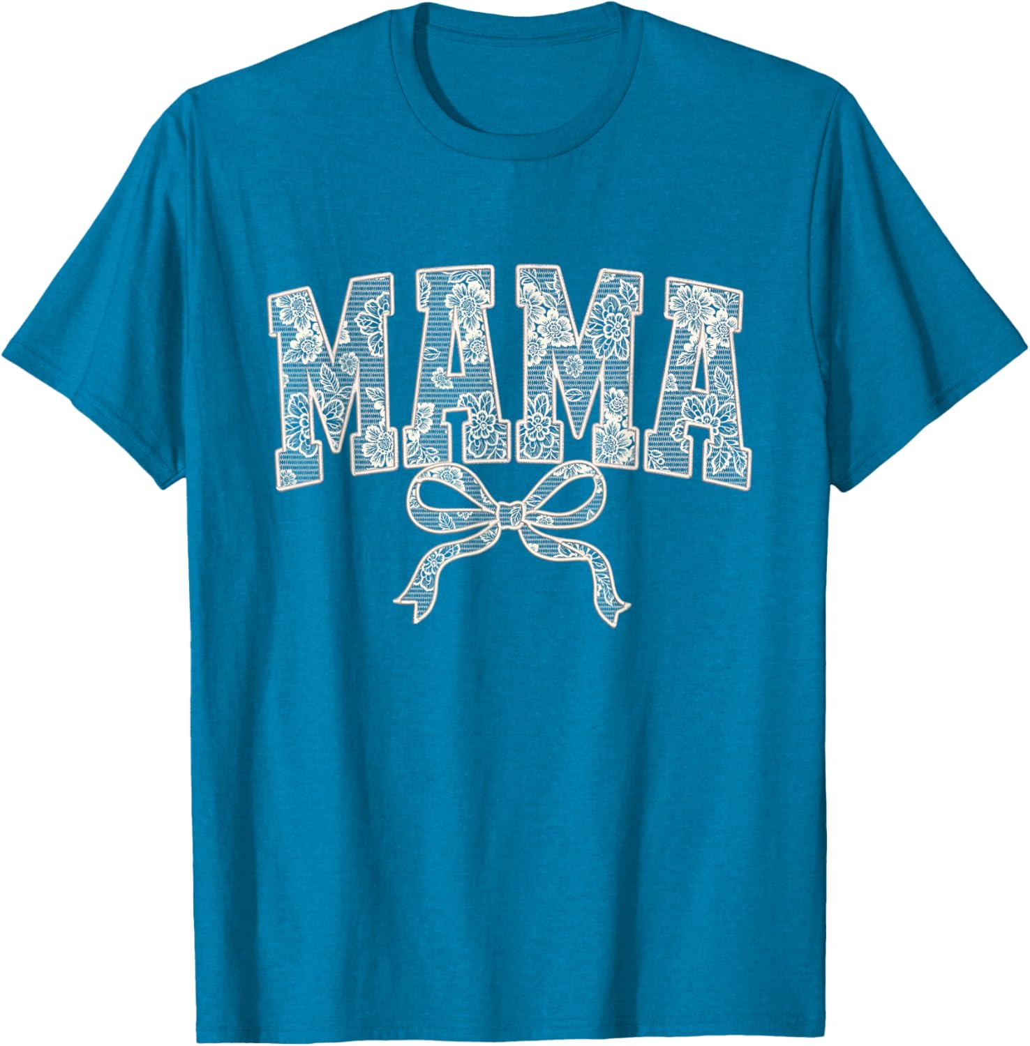 Cute Mama Lace Print Embroidery T-Shirt for Moms 2025 Fashion Women - 13
