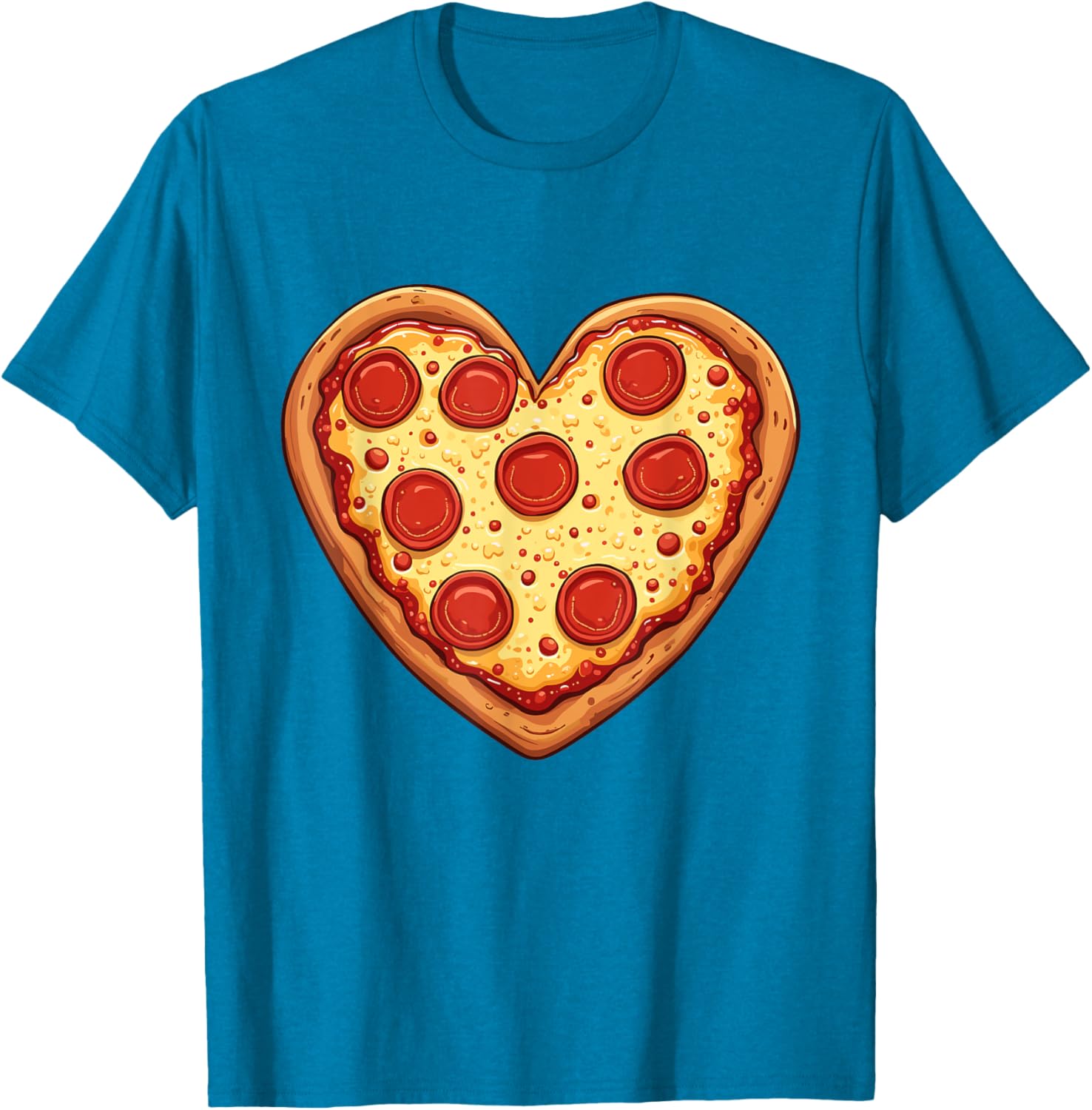 Cute Heart-Shaped Pizza Valentine's Day T-Shirt for Pizza Lovers - 16